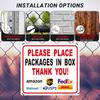 Please place the packaging in the box label 1-piece delivery label made of iron material waterproof and UV resistant
