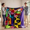 Abstract Colorful Embrace Art Blanket Design Flannel Blanket for Bedroom, Living Room, Sofa, and Nap Sofas.
