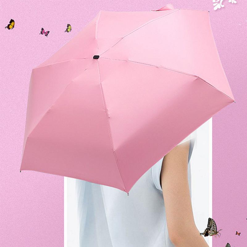 Foldable Cute Mini Umbrella Portable Windproof Rain Women Umbrellas Beach Pocket Parasol Folding Sun Umbrella Easily