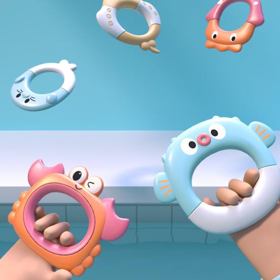 Детская игрушка для ванны с 5 кольцами Черепашка, брызгающая водой, обучающая игрушка для игр с водой