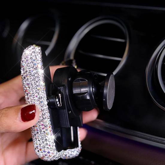 Мини-гибкий стабильный блестящий горный хрусталь автомобильный держатель для телефона с вентиляционным отверстием подставка