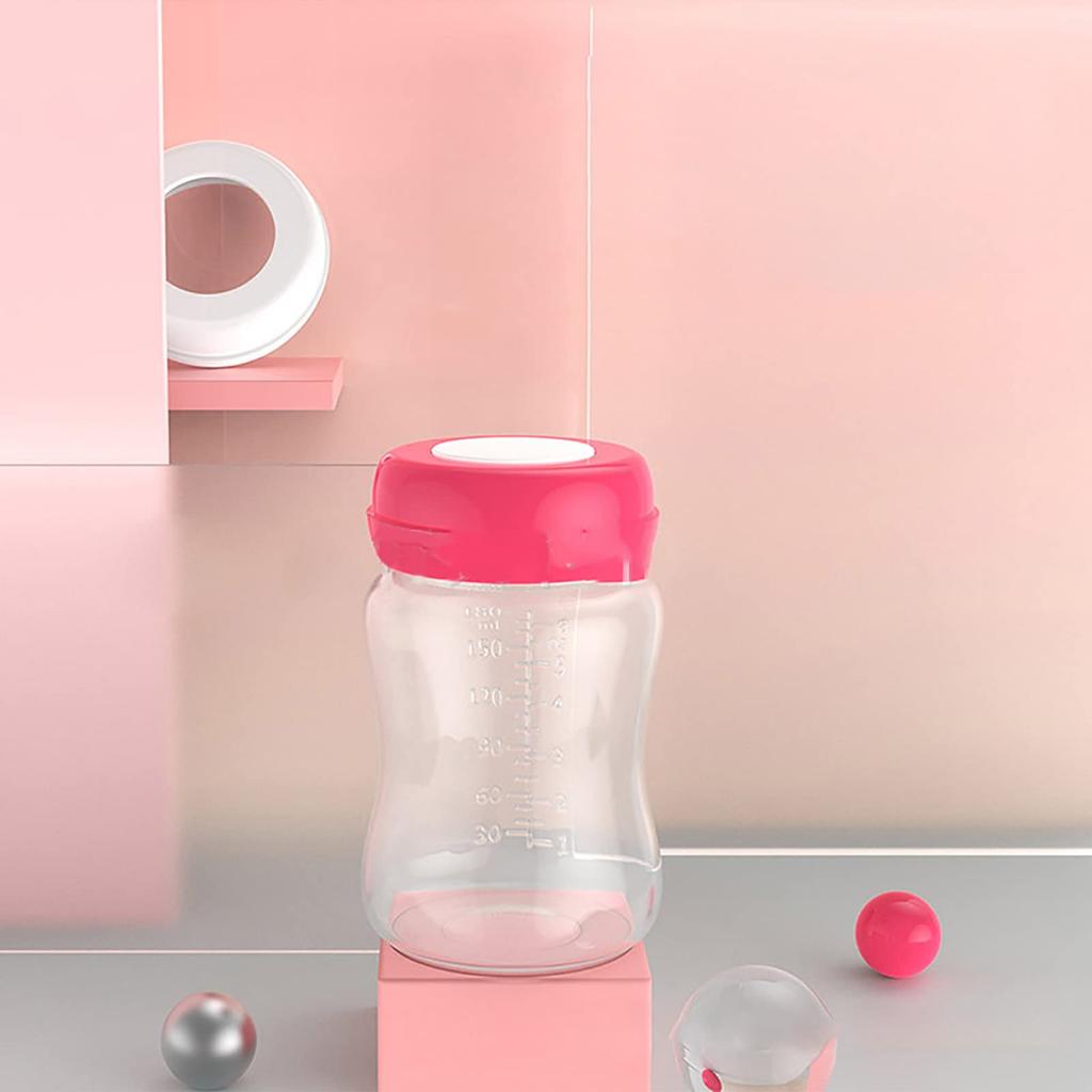 Breast Milk Storage Bottles, 120°C (40°F), Heat-Resistant PP, 180ml, with Silicone Gasket, Leak-Proof, Refrigerator-Safe, 4 Colors, Easy to Clean
