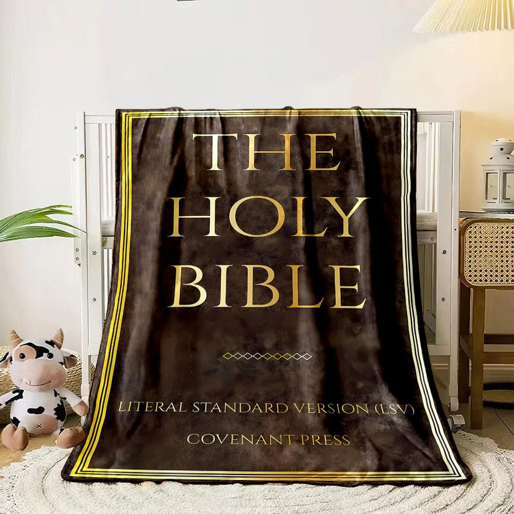Holy Bible Print Blanket Printed Blanket for Living Room Bed Couch lunch break Soft Cozy Blanket for Friend's festival Gift