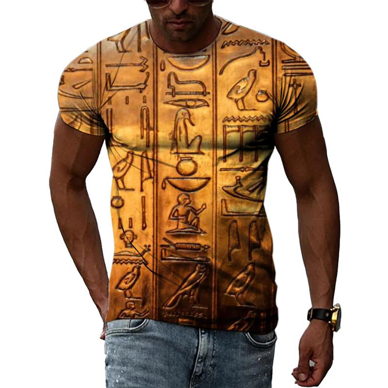 Ancient Egyptian Civilization 3D Printing Summer Hot Sale Retro Literature And Art Men’s-Women Short-Sleeved Round Neck T-shirt
