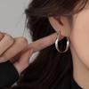 Серебряные Геометрические Серьги-Кольца Мебиуса для Женщин Вечеринка Классические Тонкие Ювелирные Изделия Аксессуары с Продвинутым Ощущением