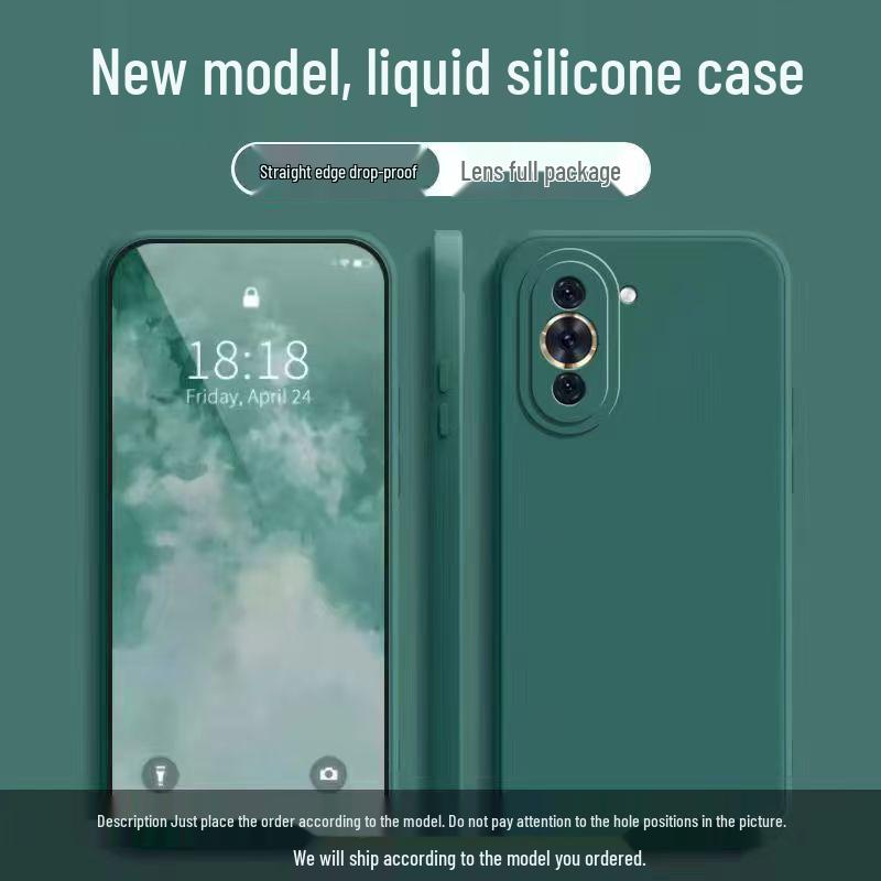 Чехол из жидкого силикона для телефона Huawei Hinova10: Полное покрытие, Защита от падений, Однотонный, Защитный чехол, приятный для кожи.