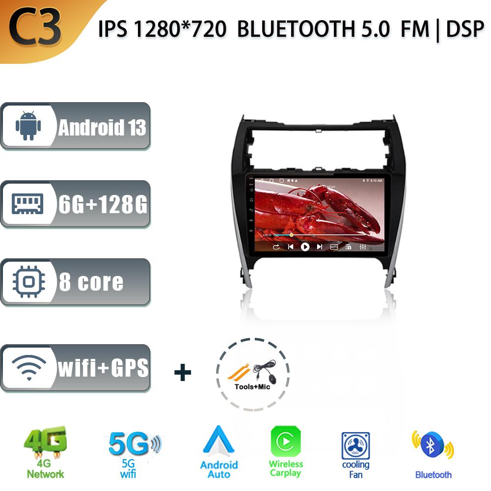 Android 13 For Toyota Camry 7 50 55 2012-2017 Car Multimedia Radio Auto Touch 4G gps Navigation Screen Player DSP Carplay Stereo
