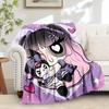 1pc Kuromi, Cute, CartoonDigital Print Fleece Blanket - Contemporary Style, Suitable for All Seasons, Perfect for Home, Travel, or Camping -