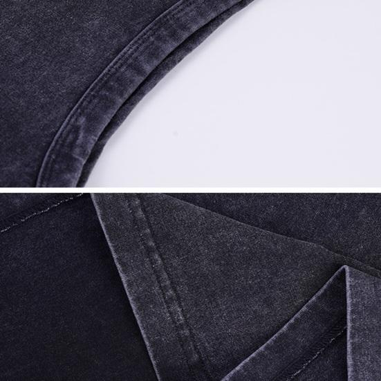 Жилет унисекс в стиле ретро, ​​свободная футболка без рукавов с круглым вырезом, однотонные, потертые, потертые майки, мужские и женские жилеты, уличная одежда