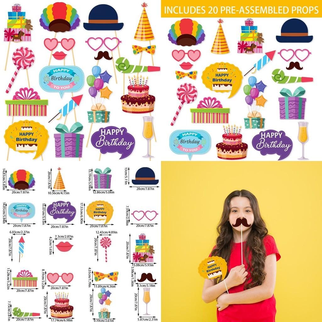 Birthday Party Photo Props Set With Funny Paper Decorations For Celebrations And Events