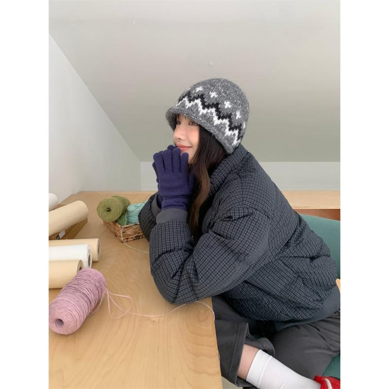 Women S Vintage Jacquard Knit Hat Autumn Winter Warm Ear Protection Beanie
