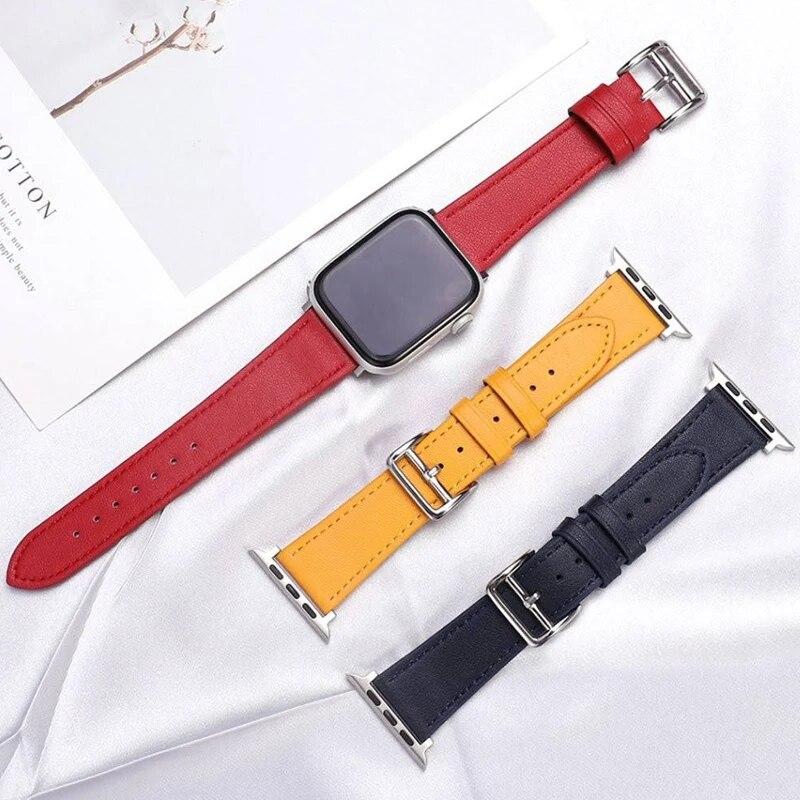 Кожаный ремешок для Apple, ремешок для часов 44 мм, 45 мм, 49 мм, 41 мм, 40 мм, аксессуар, браслет Correa, браслет iWatch series 5, 6 SE, 7, 8 ultra