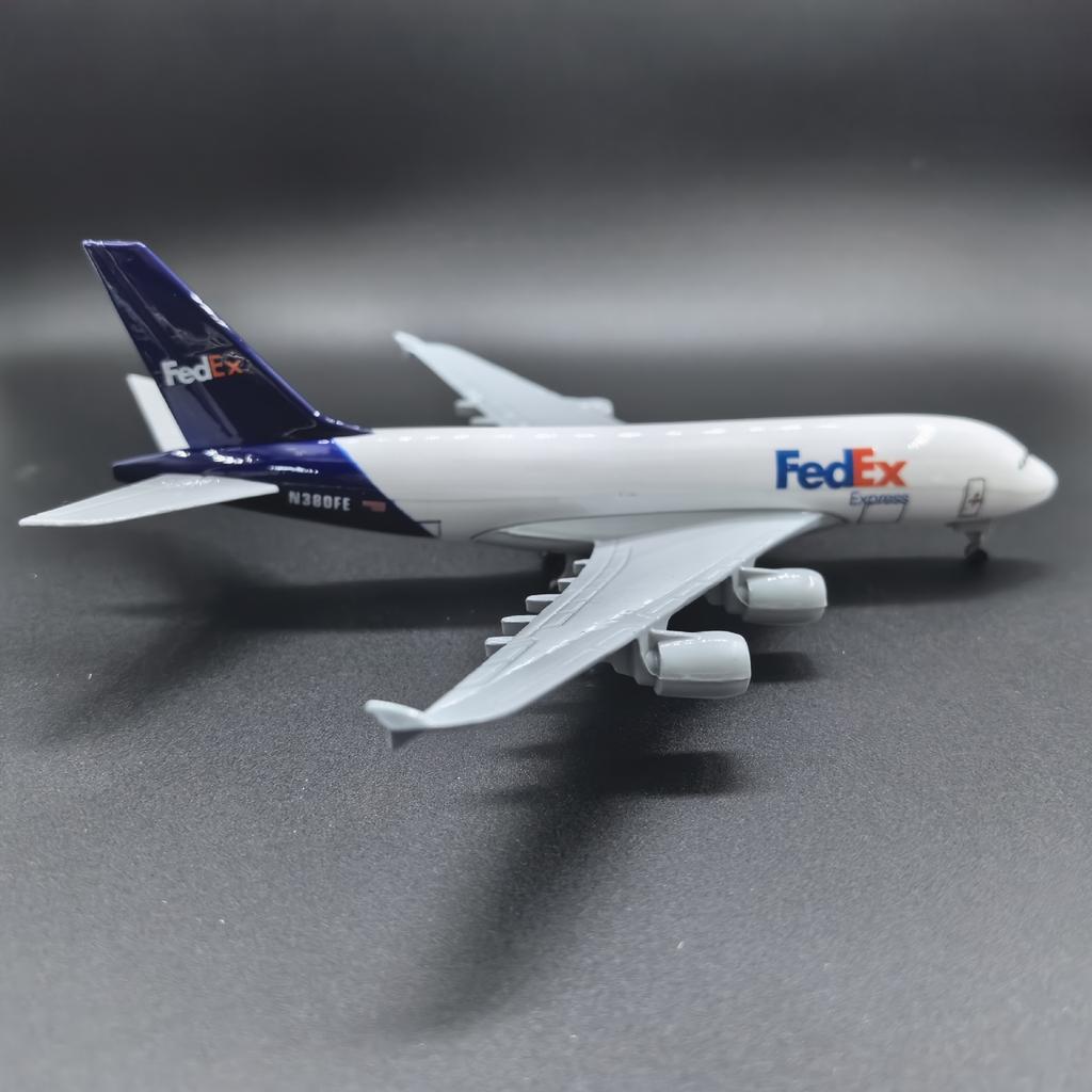 Масштаб 1/300 Новый Игрушечный Модель Самолета 20 см Fedex A380 Грузовой Литой Металлический Набор Модели Самолета для Коллекций, Витрин или Подарка