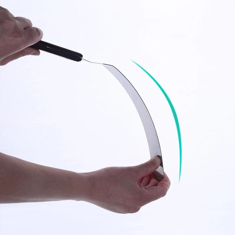 1 шт. Нержавеющая сталь пластиковая ручка прямая изогнутая лопатка для крема для торта