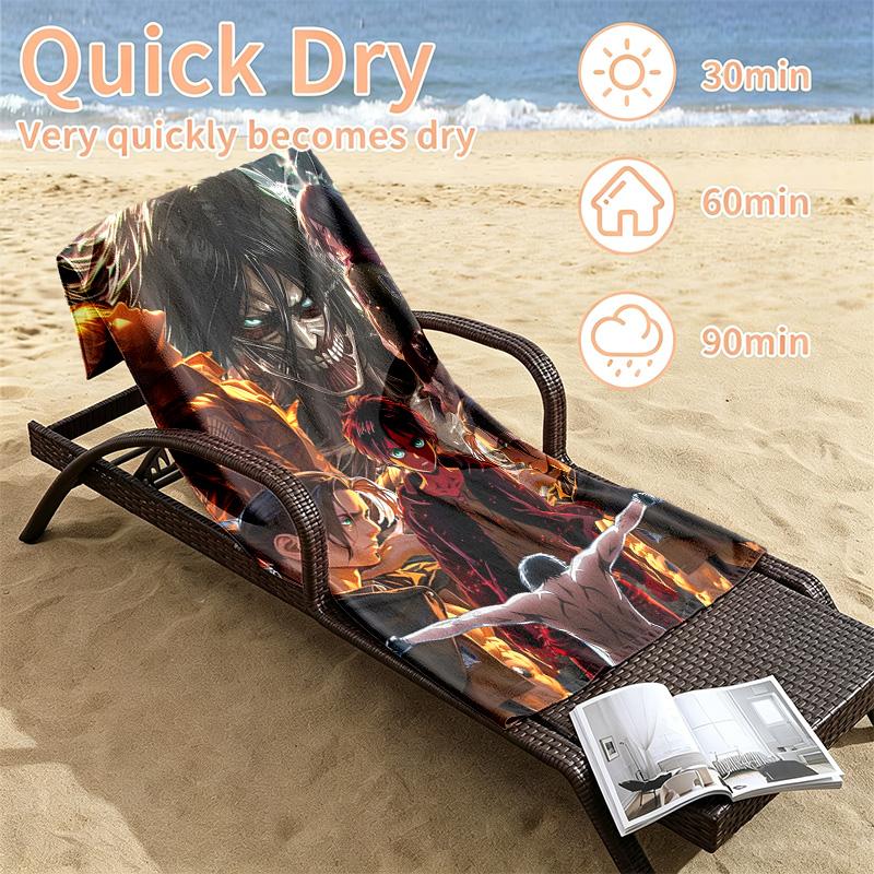 Attack on Titan Beach towels also serve as bath towels summer essential a musthave for the outdoors the beach and the pool