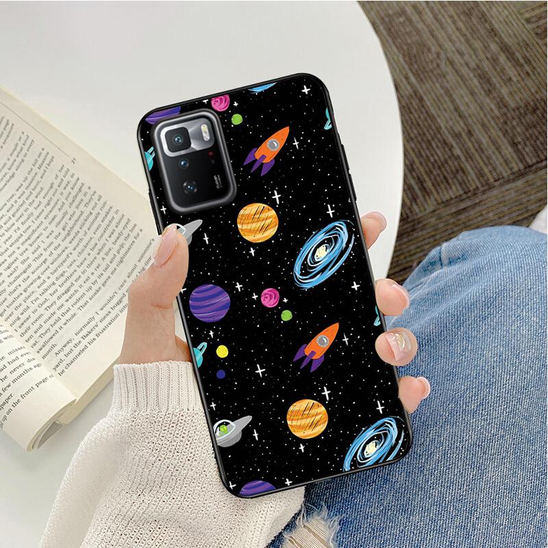 Phone Case For Xiaomi Redmi Note 13 12 Pro 11 10 Pro 12S 11S 10S Redmi 10 13C 9C 10C Cartoon Space Planet Funda Coque Case