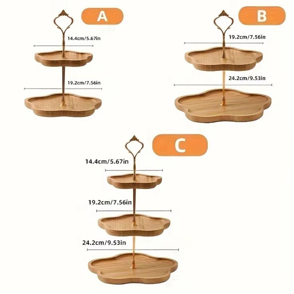 Цветочная подставка для тортов 2/3 яруса, большая корзина для сухофруктов, экологичная бамбуковая тарелка для хранения закусок, журнальный столик