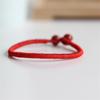 Lucky Red Rope Bracelet Women Handmade Woven String Ceramic Beads Pendant Bracelet Charm Jewelry