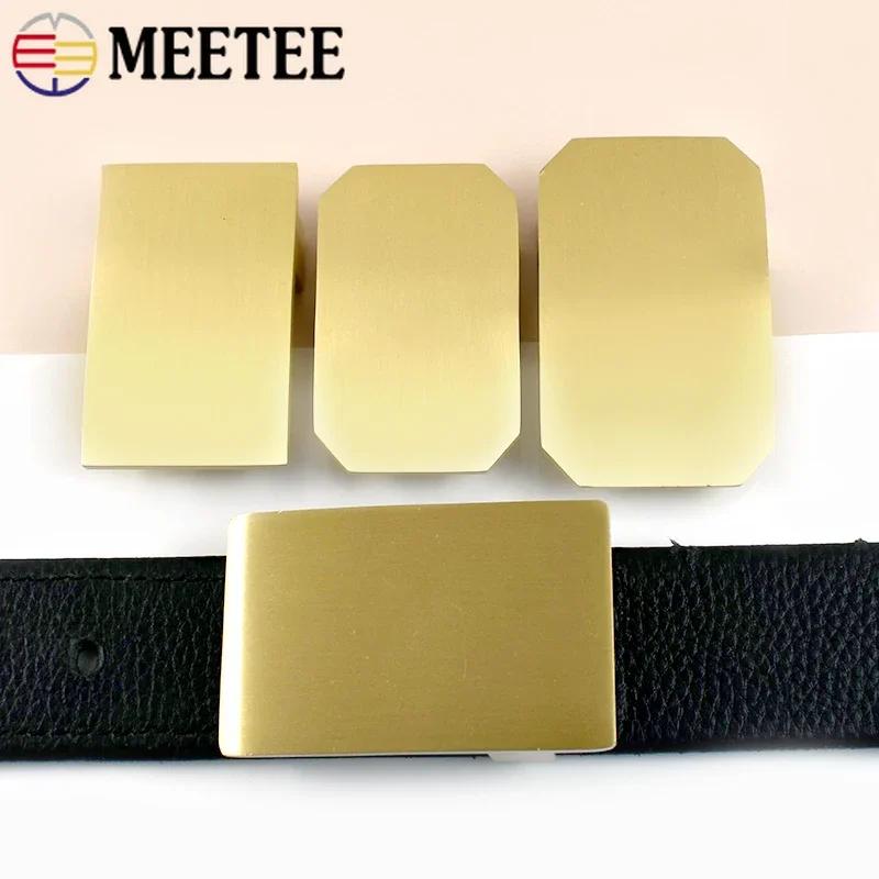 Meetee 35/40 мм Латунная Пряжка для Ремень Пояс Гладкий Хвост Зажим Застежка Замена Головки Ремень DIY Швейная Фурнитура Аксессуары