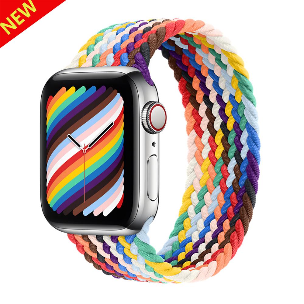 Ремешки Для Apple watch bands 44мм 45мм 40мм 41мм 49мм 46мм 42мм Плетеный Solo Loop Correa браслет iwatch Серии 11 10 9 7 8 SE 6