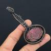 Rhodonite Handmade Copper Wire Wrap Guitar Pendant 3.1 K5g61