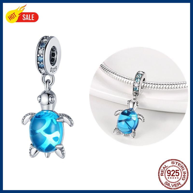 100% S925 Sterling Silver Firefly Charms Evil Eye Hot Air Balloon Blue Charms Fit Original Bracelet DIY Jewelry Making