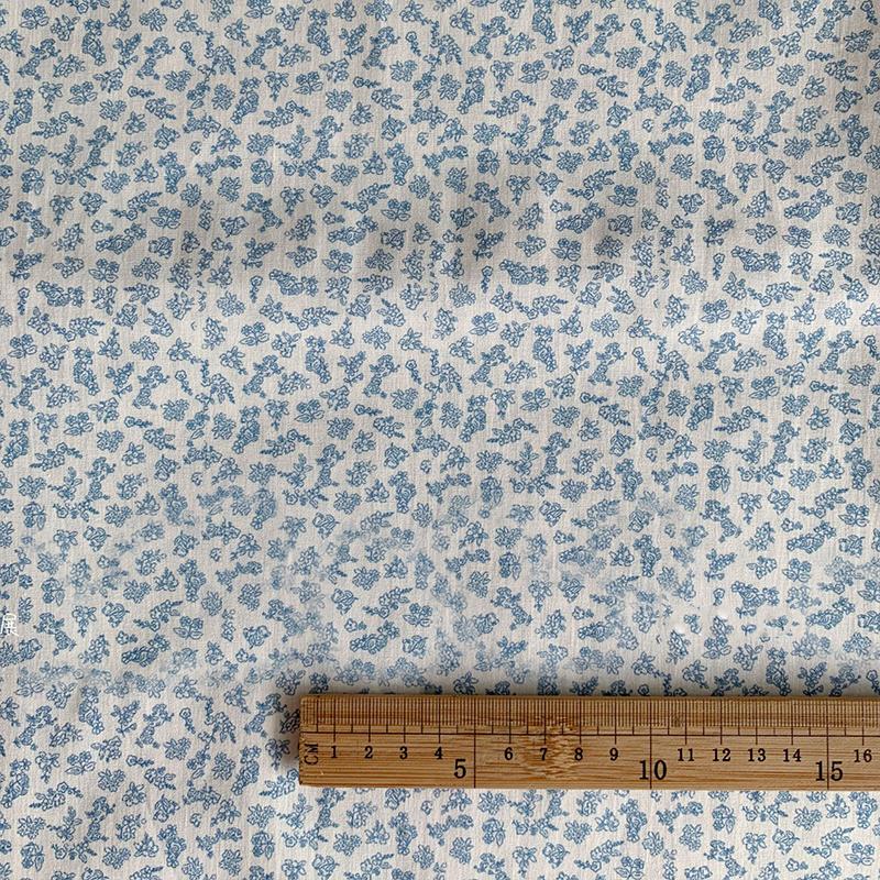 1м 100% Хлопковая Ткань Синяя Клетка Горошек Цветочный Цифровая Печать Ткань для Одежды Домашней Одежды Постельного Белья Скатертей Штор DIY