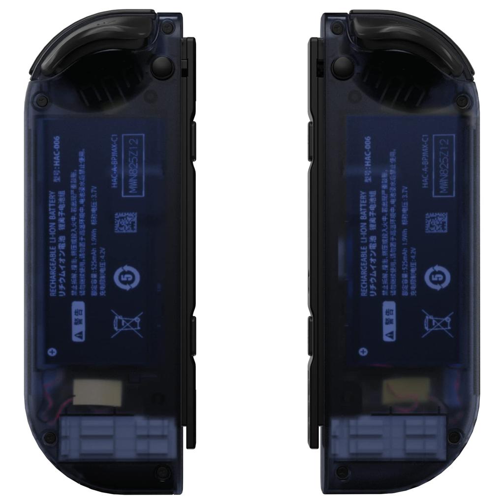 Прозрачный сменный корпус eXtremeRate для корпуса ручного контроллера, совместимый с Switch Joycon и Switch OLED, поставляется с 8 цветными самодельными элементами