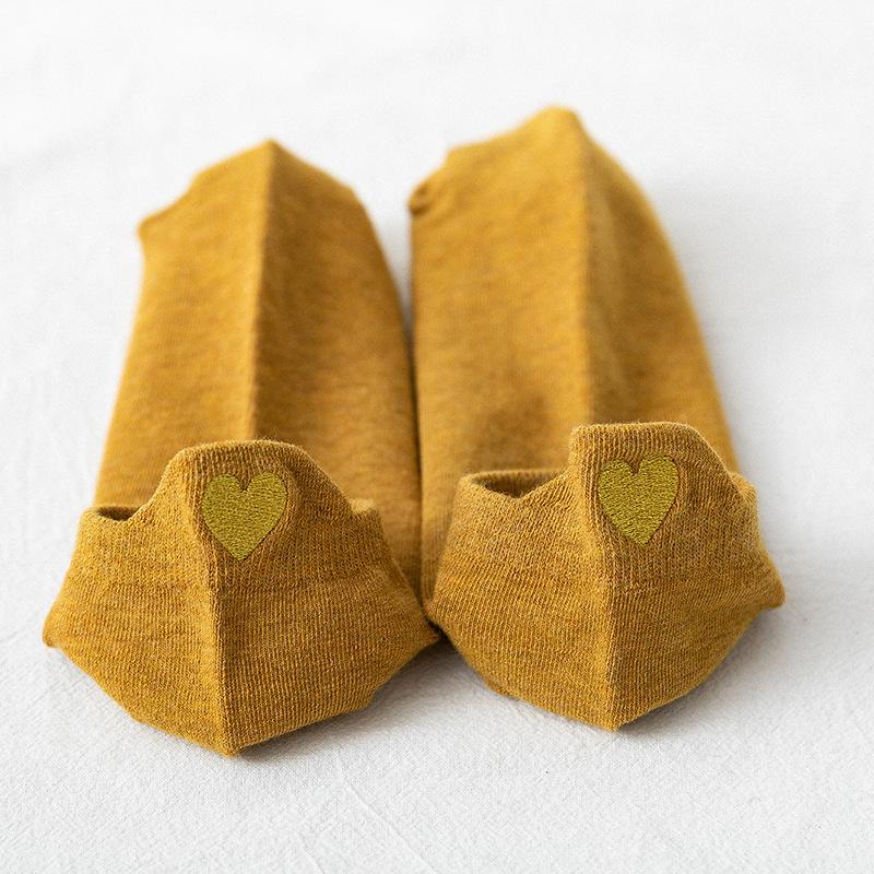 3 пары женских симпатичных носков до щиколотки, хлопковые носки с сердечками для девочек, однотонные, новинка, модные, повседневные, спортивные, короткие носки