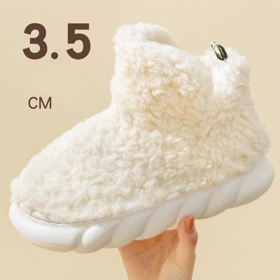 Женская зимняя теплая обувь 2024 года, плюшевая подкладка, домашние хлопковые тапочки, пара, высокие зимние ботинки на платформе, женские и мужские домашние тапочки