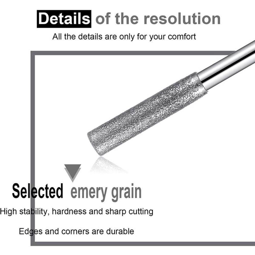 5 шт. цилиндрические заусенцы с алмазным покрытием 4,4/4,5/4,8 мм точилка для бензопилы каменный напильник для заточки цепной пилы шлифовальные инструменты для резьбы