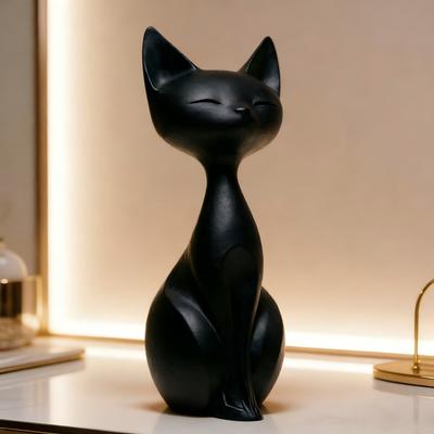 Скульптура сидящего кота, фигурка из смолы, современное минималистичное украшение-кот для декора дома, офиса, комнатного display