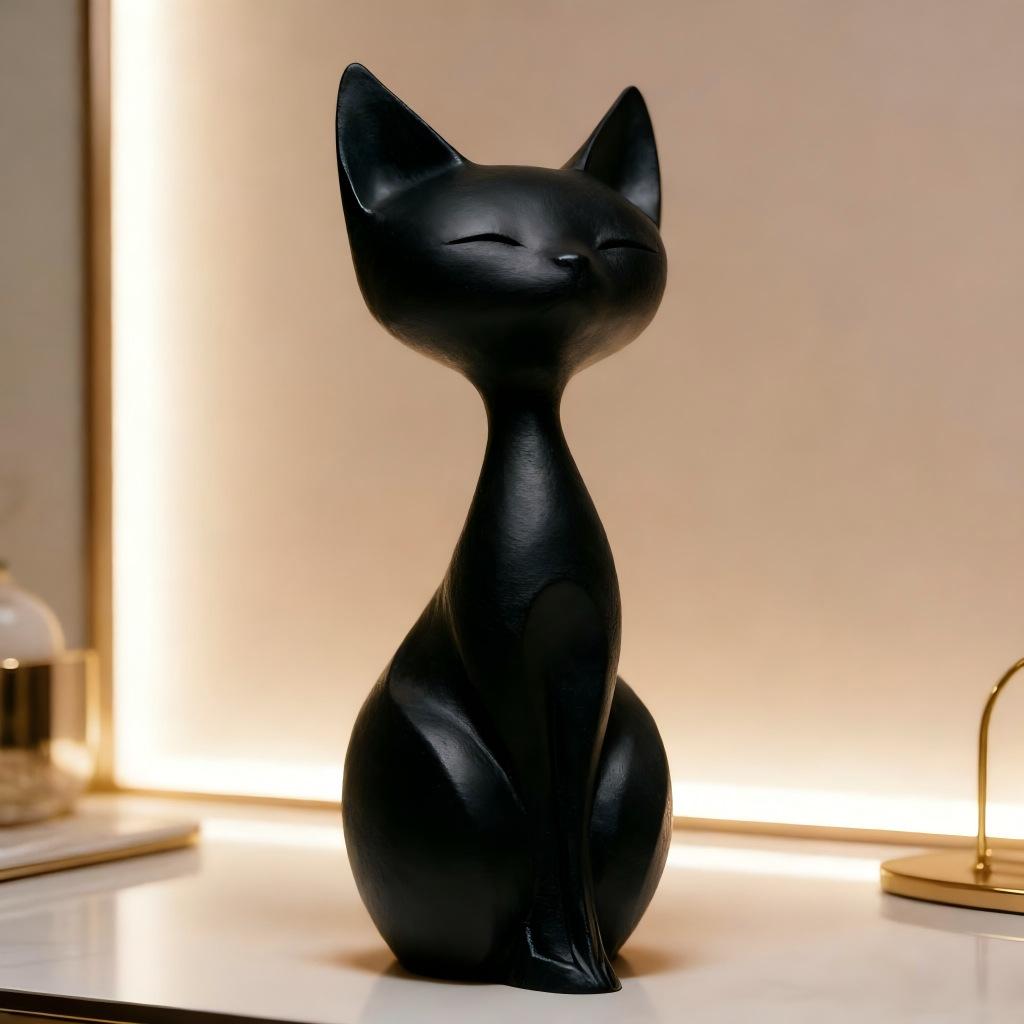 Скульптура сидящего кота, фигурка из смолы, современное минималистичное украшение-кот для декора дома, офиса, комнатного display