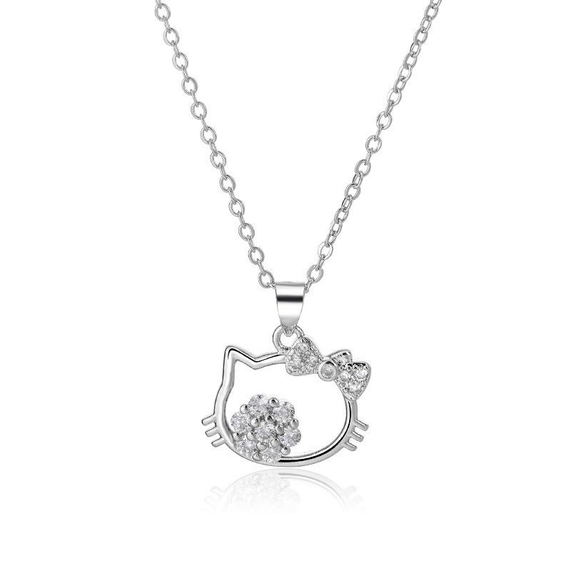 Браслет Hello Kitty Кавайный Sanrio Алмазный Милый Ювелирное изделие Аниме Периферия Ожерелье Для Друга Девушки Подарок на День Рождения