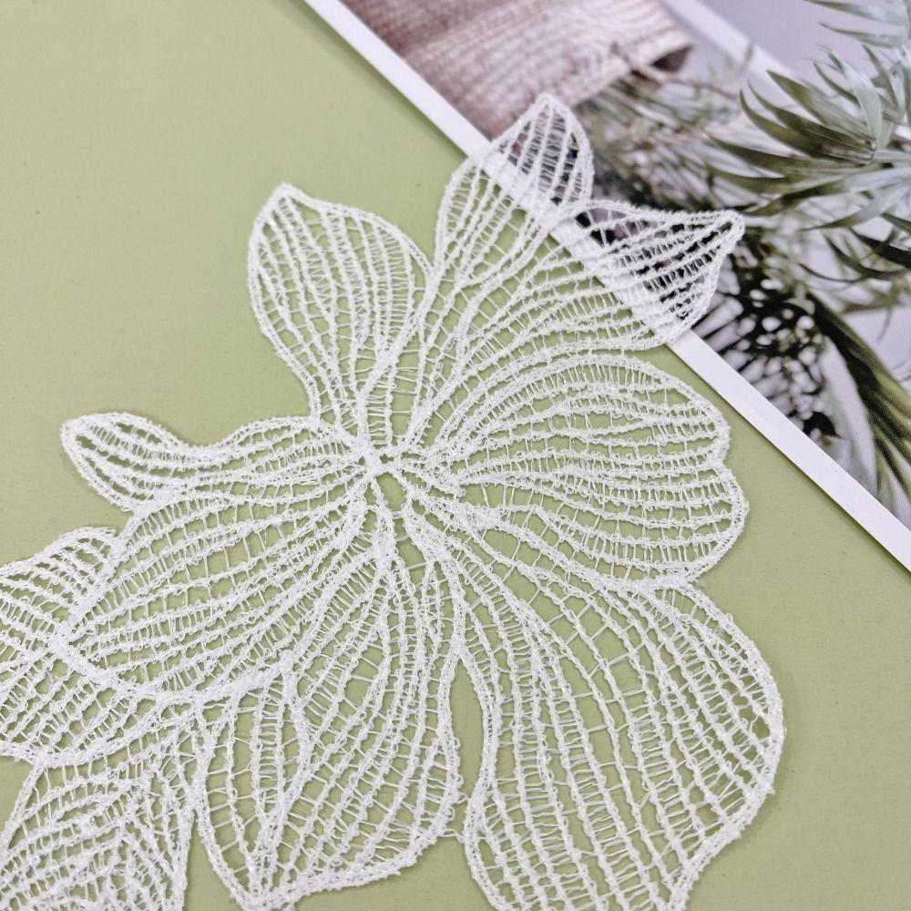 Белая тканевая нашивка Ручная работа Тканевая аппликация Свадебное платье Цветочная кружевная аппликация Шитье