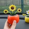 Автомобильное солнечное качающееся украшение Подсолнух Милая пчела Подсолнух Цветок Игрушка Украшение интерьера автомобиля Стайлинг Домашние украшения Аксессуары