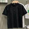 Summer Fashion Light Luxury Men's T-shirt Short Sleeved Star Studded Internet Celebrity Niche Half Sleeved T-shirt