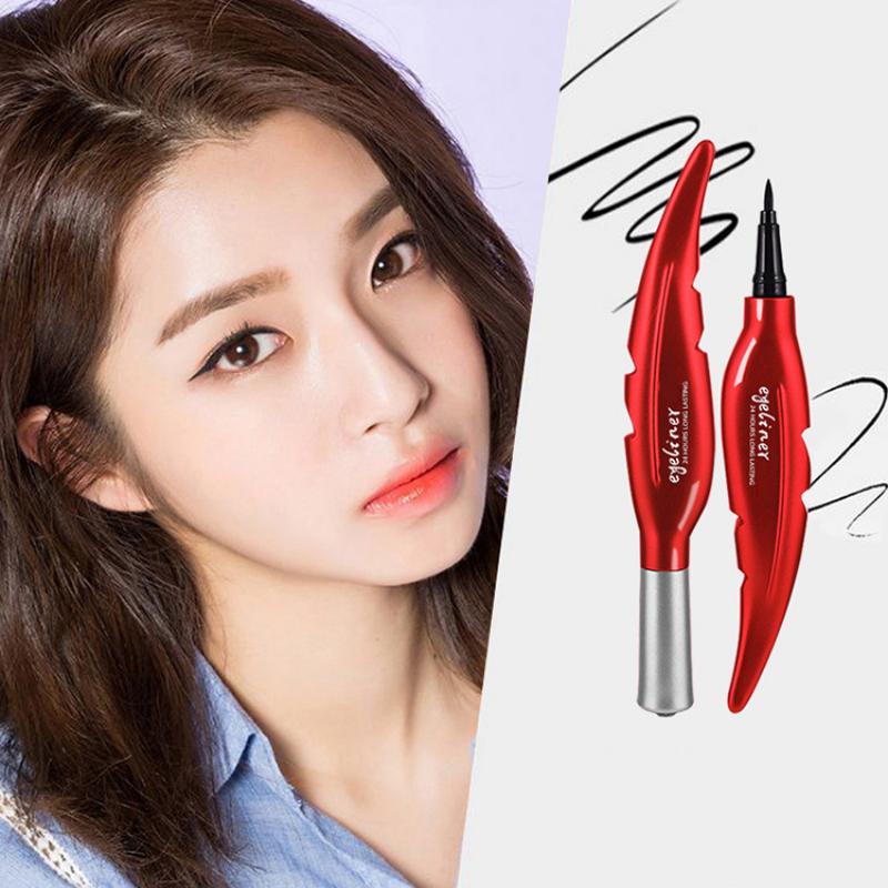 Ручка-подводка для глаз в форме перьев, водостойкая, устойчивая к размазыванию, легко окрашиваемая жидкая подводка для глаз, карандаш для глаз