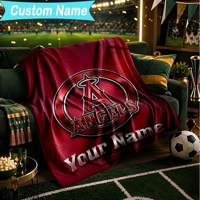 1PC Custom Name Blanket Anaheim Braves Graffiti Art Flannel blankets Patterns Throw Blanket All-Season Soft Gift for Couch, Bed, Camping, Birthday gif