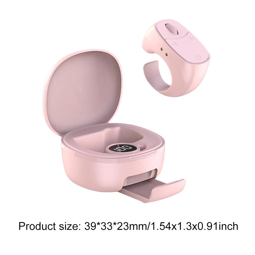 Fingertip Remote Control Bluetooth-Compatible 5.3 Scrolling Ring Multi-Function Selfie Button Digital Display for Outdoor Travel