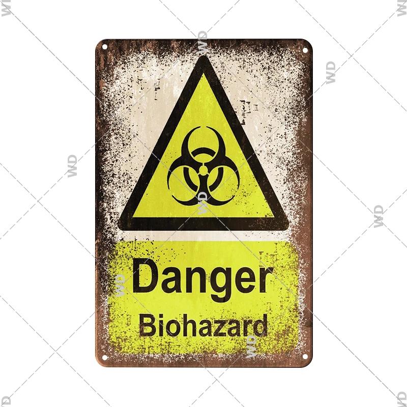 Caution Metal Tin Sign Vintage Metal Plaque Warning Slogan Retro Metal Posters Plate Signs Door Factory Home Wall Decor