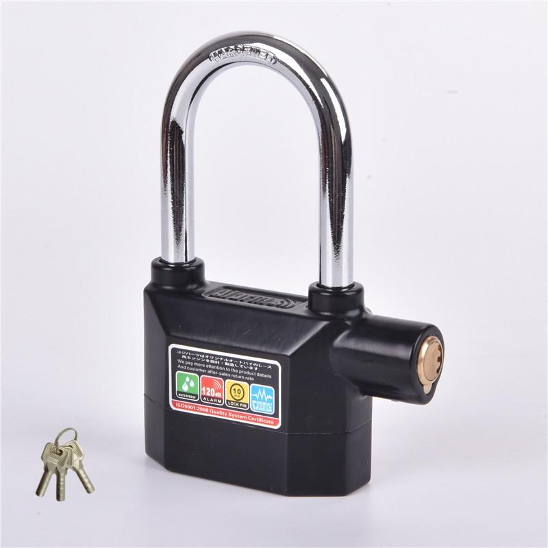 Universal Anti-Theft Padlock with 120db Alarm Zinc Alloy Lock for Bicycle Motorcycle Warehouse Door r Safety Waterproof 3 Colors