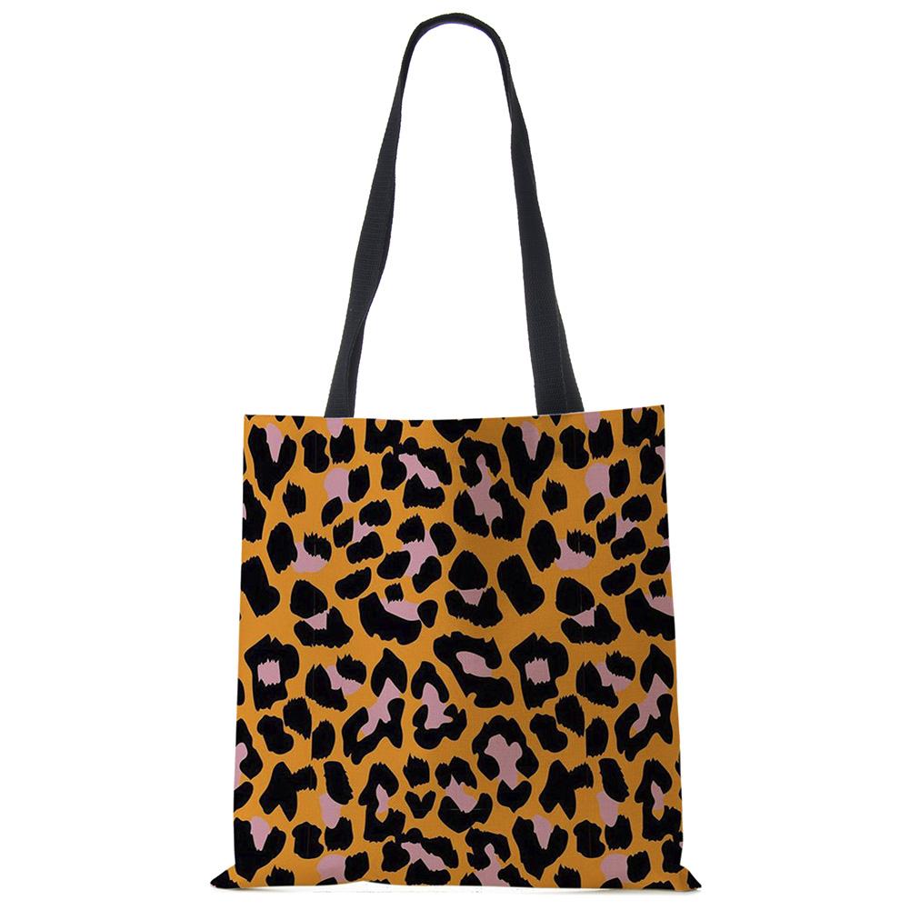 Сумка на плечо с леопардовым принтом, женская большая сумка-тоут, женская повседневная сумка для покупок на открытом воздухе