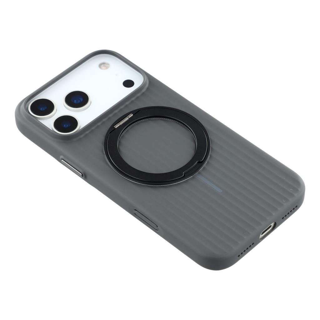 KIGC Магнитный чехол для iPhone 17 Pro Max с вращающейся подставкой Жесткая ПК задняя крышка для телефона