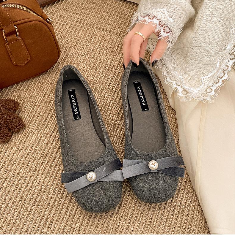 Модный темперамент балетный стиль плоские туфли с неглубоким горлом женские туфли 2025 года новые весенне-осенние ретро французские туфли Мэри Джейн на мягкой подошве