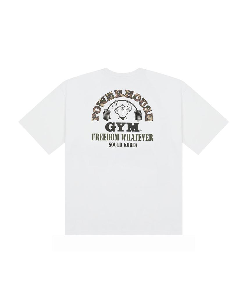 FREEDOM Powerhouse Camo Logo Oversized T-Shirt (White)