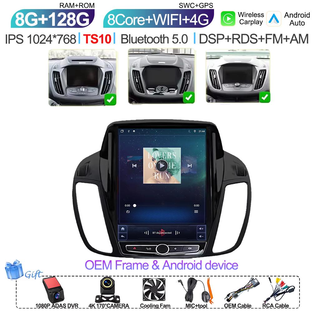 Pdzh2 9,7-дюймовый автомобильный Android Auto для Ford KUGA C-max Escape 2013 - 2015 Мультимедийный плеер Стерео Навигация GPS Головное устройство Сенсорный экран