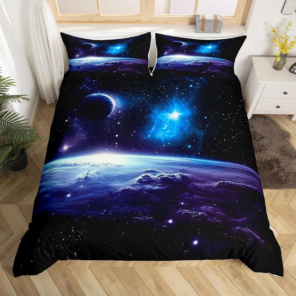 Erosebridal Kids Camping Bedding Set Twin Size Happy Camping Comforter Cover for Boys Girls Western Rustic Farmhouse Style Duvet Cover Vinta