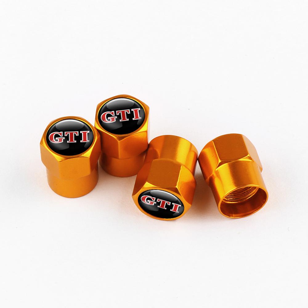 CJOZW1 Auto Wheel Tire Hub Valve Stem Cap GTI Emblem Car Styling Accessories for Volkswagen VW Passat Touran Golf Polo Beetle RLINE R