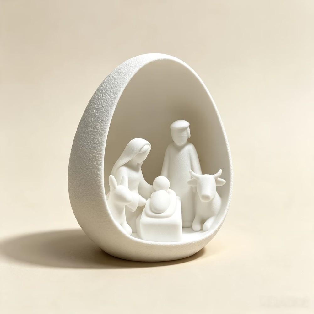 Realistic Nativity Scene Statue 3D Printed Holy Family Sculpture Home Decor